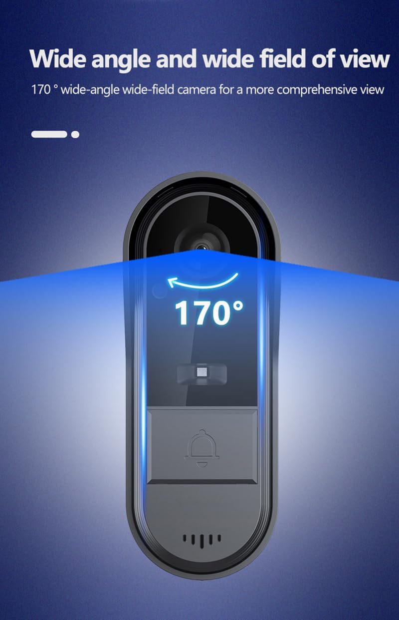 TKMARS Doorbell Camera Wireless No Subscription 1080P, Waterproof Door Bell Camera with Monitor Screen Free Storage NO WiFi and APP Needed, Video Intercom Two-Way Audio, 170° View Angle,Night Vision - Image 4